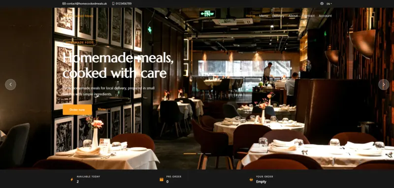 HomeCookedMeals.uk public homepage for local home cooked meal pre-orders