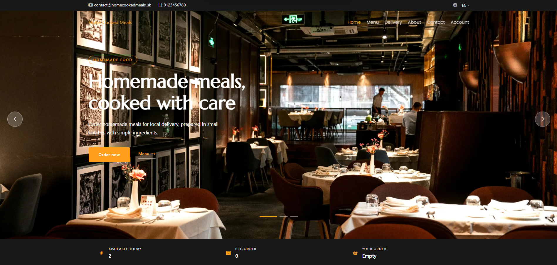 HomeCookedMeals.uk public homepage for local home cooked meal pre-orders