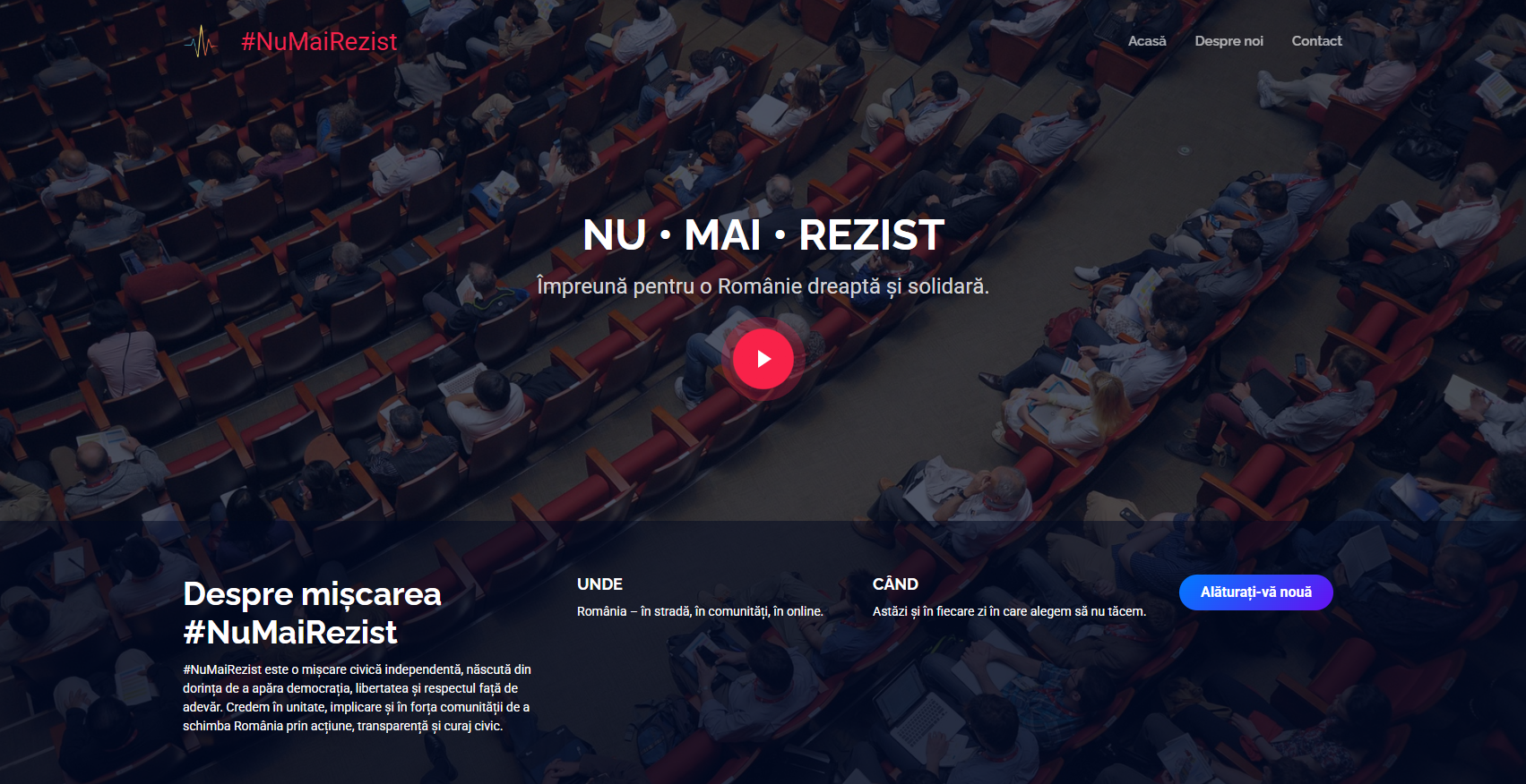 #NuMaiRezist homepage displaying civic information, public resources and community engagement content.
