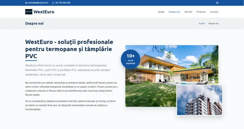 About us page for PVC windows and doors company